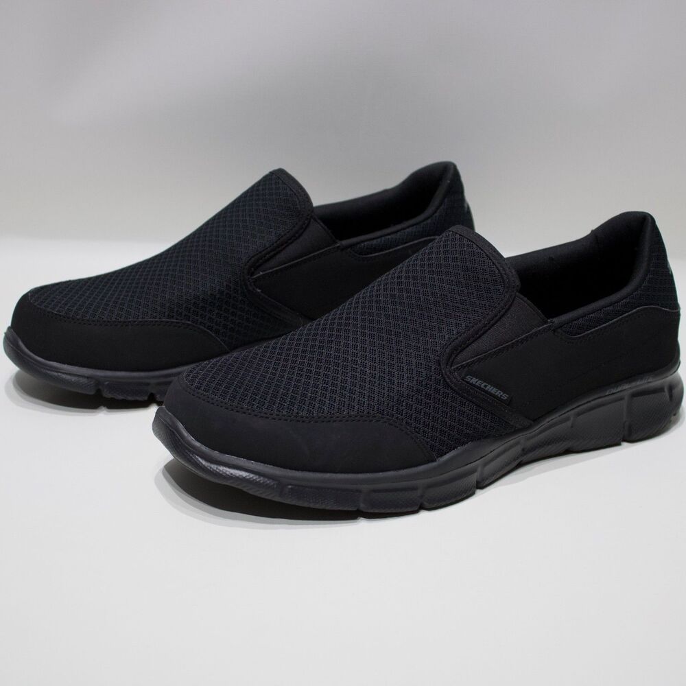 Skechers Equalizer Memory Foam Slip On Black Snea… - image 1